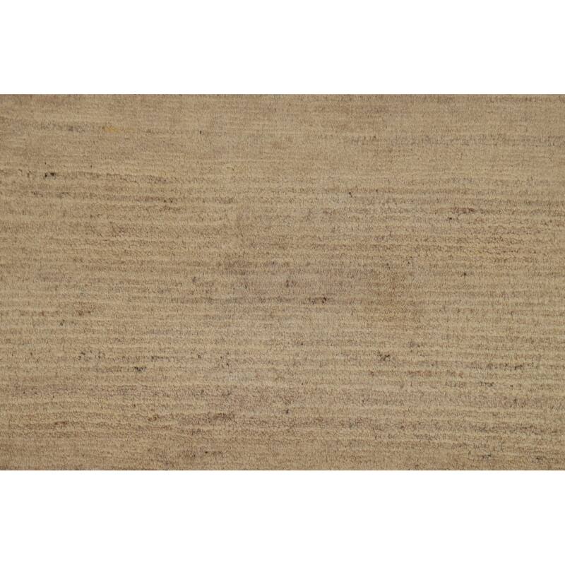 Beige Modern Gabbeh Oriental Runner Rug Handmade Wool Carpet - 2'9"x 8'1"