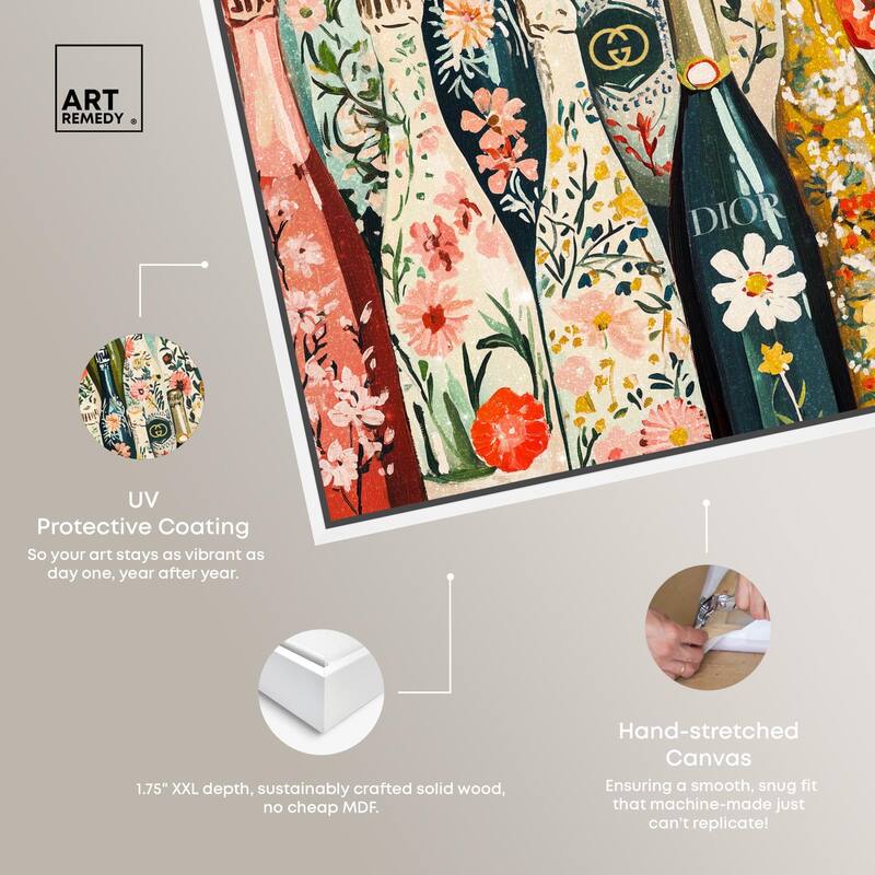 Floral Collection Bottles Canvas by Art Remedy
