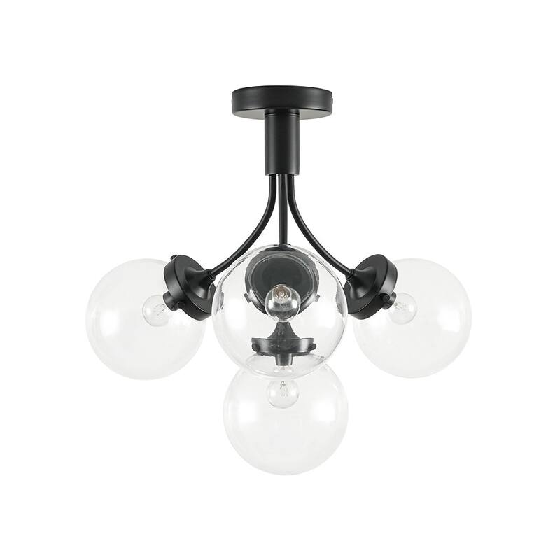 Modern 4-Light Glass Bubble Sputnik Semi Flush Ceiling Light