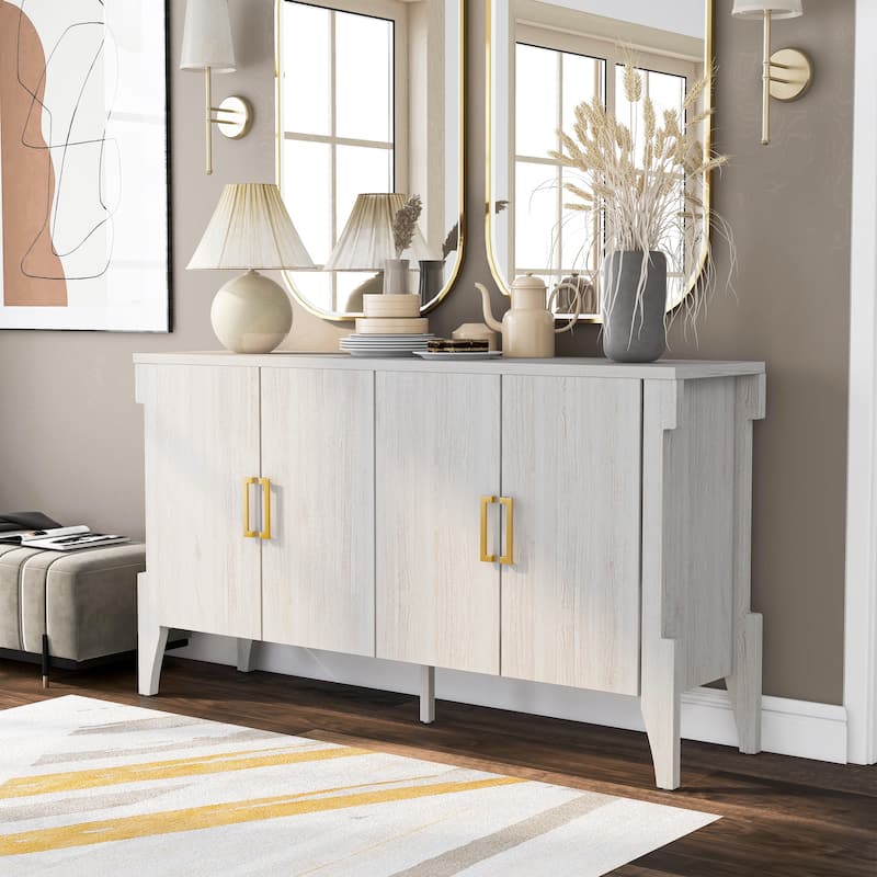 DH BASIC Transitional White Oak 60" 6-shelf Buffet by Denhour