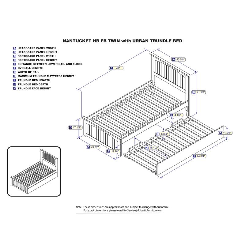 Platform Bed Twin Size Grey Cottage Style - Trundle & Storage Option for Bedroom