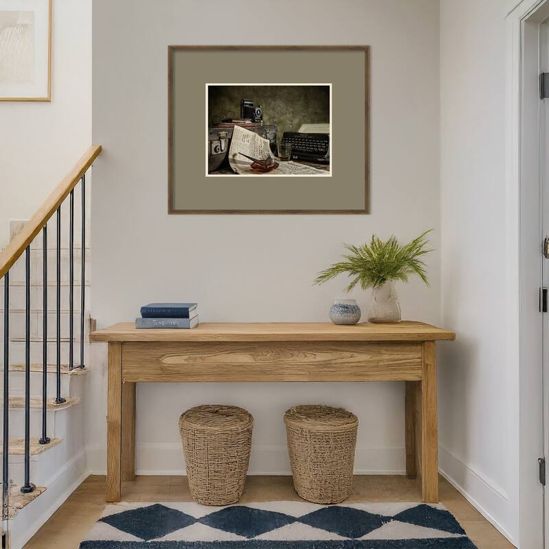 Jonnie Walker War Correspondent by Nick Walton Wood Framed Wall Art Print