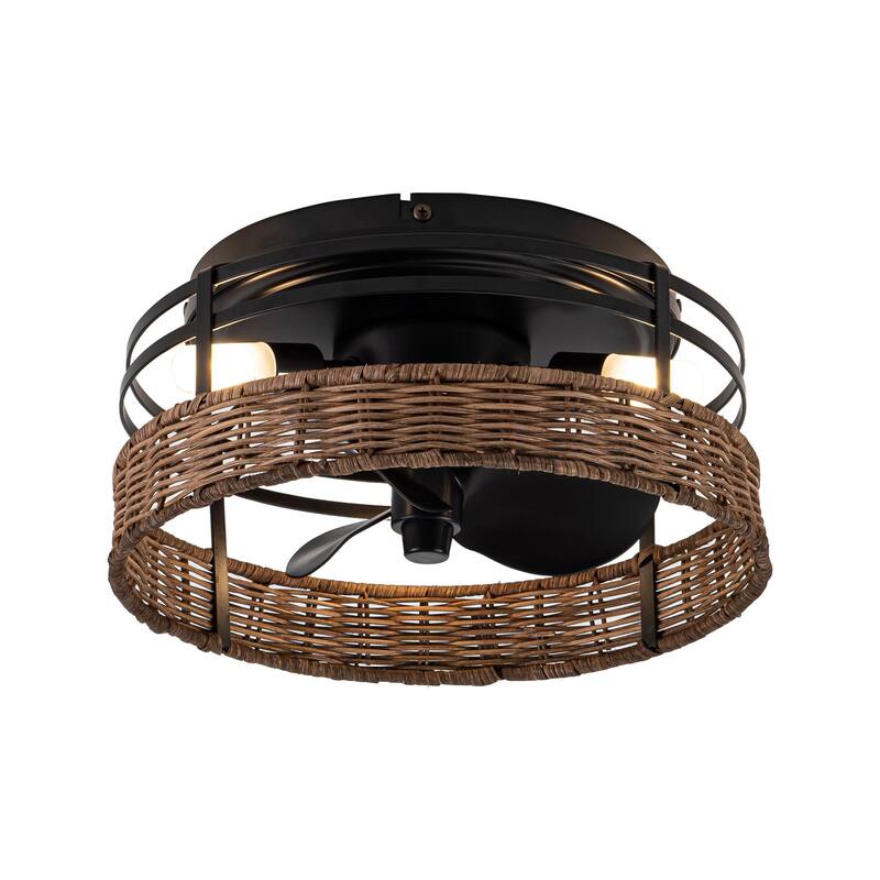 13" 3-Light 3-Blade Rustic Farmhouse Ceiling Fan with Light