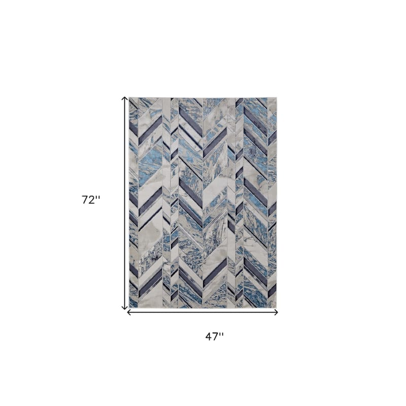 Xidi Power Loomed Distressed Modern Stain Resistant Area Rug By HomeRoots - 72' X '47' X '0.39