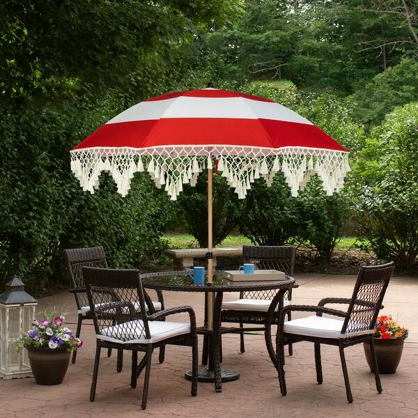 christmas tree shop outdoor patio umbrella 10ft 3-Tier Market White Pole, Push Button Tilt, Crank – Best Choice Products designed for durability and style in your outdoor space Outdoor Steel Striped Market Patio