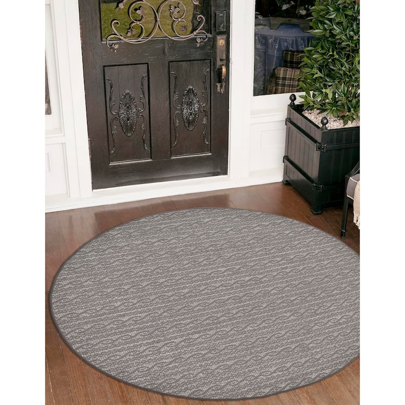 Outdoor Ucul Collection Area Rug - Gray - 6' Round