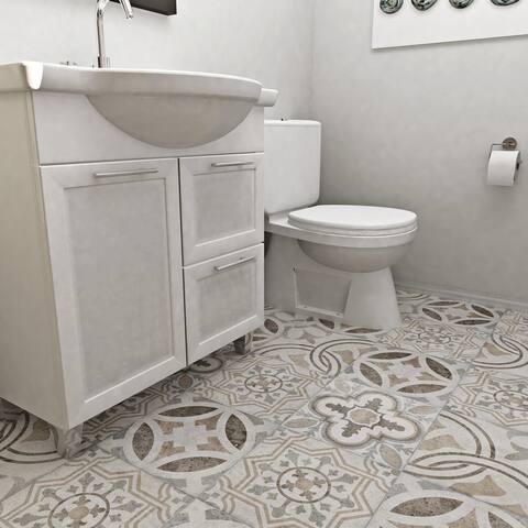 SomerTile Llanes Jet 13.13" x 13.13" Ceramic Floor and Wall Tile