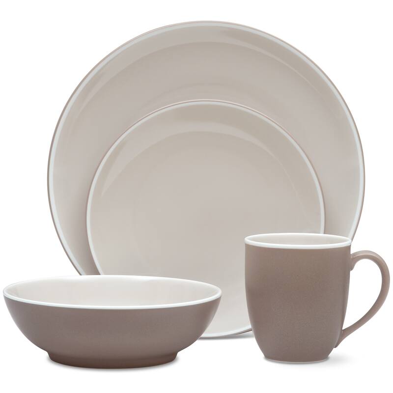 Noritake ColorTrio 4-Piece Coupe Place Setting, Service for 1 - Clay