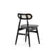 Manhattan Comfort Colbert Dining Chair in Black and Cane with Grey ...