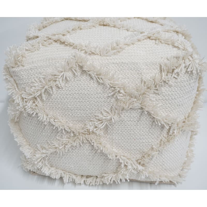 Home&Manor Wool Cotton Assisi Pouf