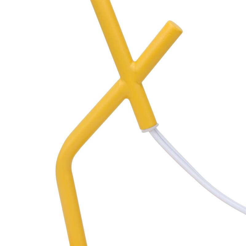 Abstract Angular Table Lamp with Drum Shade - 17" - Yellow