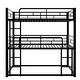 preview thumbnail 8 of 6, Metal Twin Size Triple Bunk Bed with Guardrails, Black