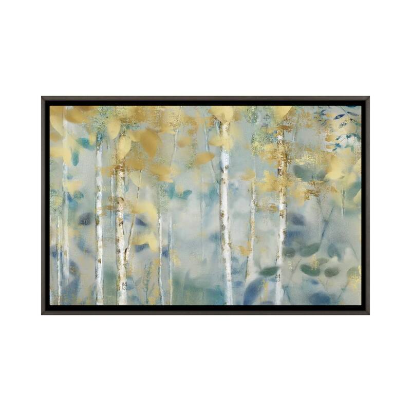 iCanvas "Gilded Forest II" by Nan Framed - Charcoal - 18x26