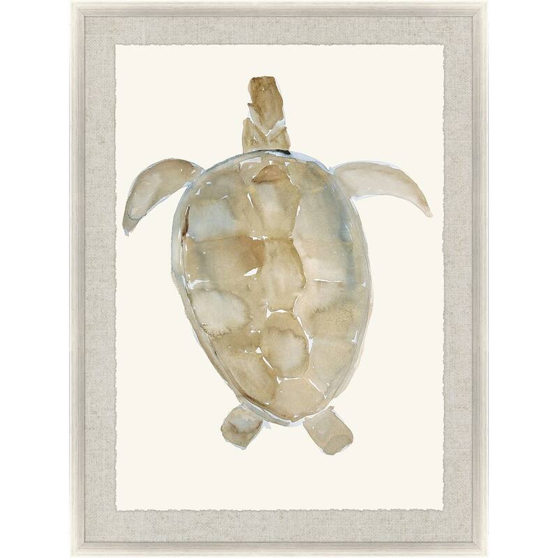 Neutral Turtle I Framed Art Exclusive Giclee Under Glass - 51 X 37 X 2