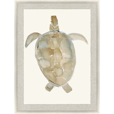 Neutral Turtle I Framed Art Exclusive Giclee Under Glass