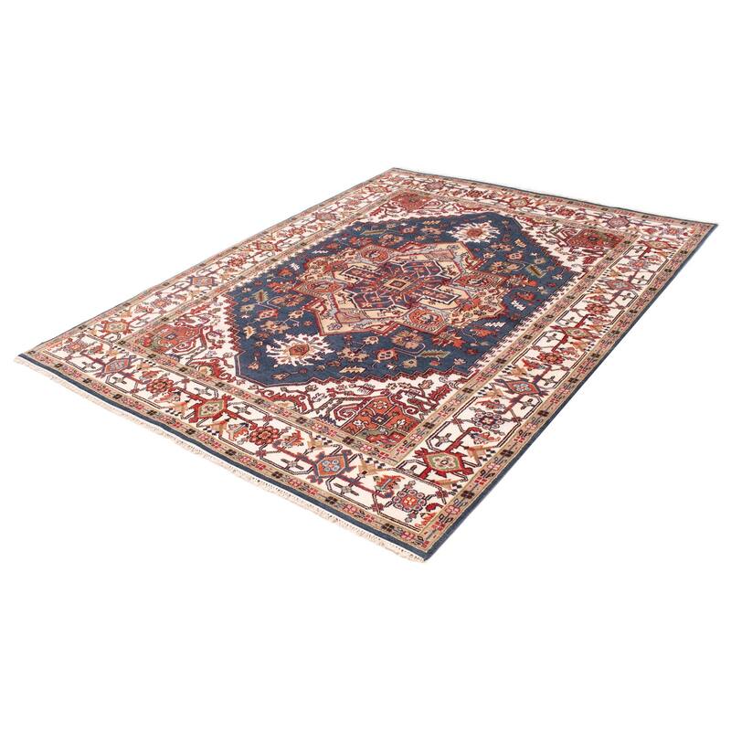 ECARPETGALLERY Hand-knotted Serapi Heritage Dark Blue Wool Rug - 8'11 x 12'0