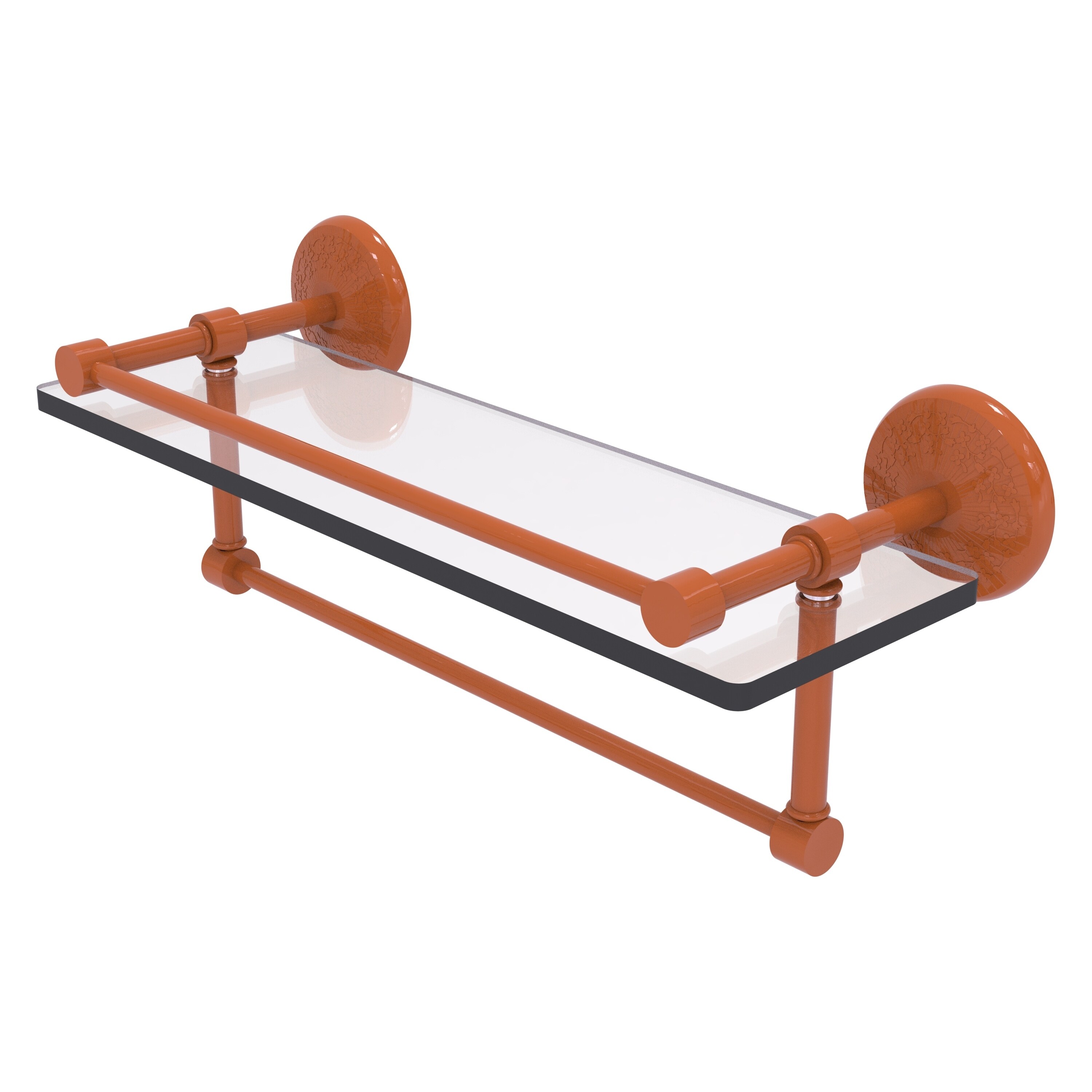 Allied Brass 16 Inch Gallery Glass Shelf with Towel Bar