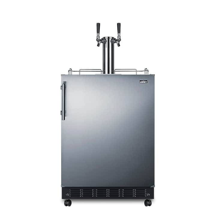 Summit SBC7BR 24" Wide 5.3 Cu. Ft. Free Standing Double Tap Kegerator - Stainless Steel