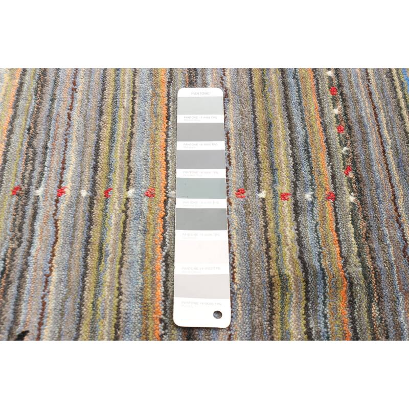 ECARPETGALLERY Hand Loomed Kashkuli Gabbeh Grey Wool Rug - 3'11 x 5'7