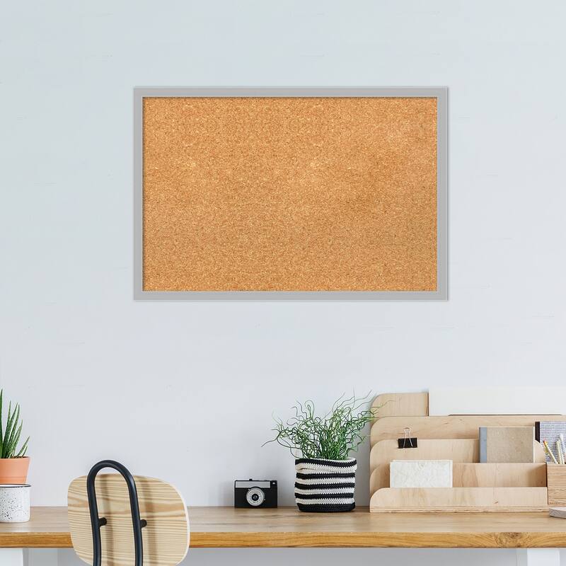 Hera Chrome Framed Natural Corkboard Bulletin Board