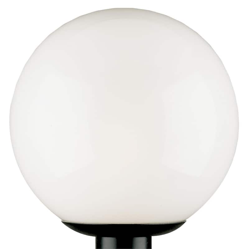 Westinghouse One-Light Post-Top Exterior Lantern, Black Finish Polycarbonate with White Acrylic Globe - 1-Light