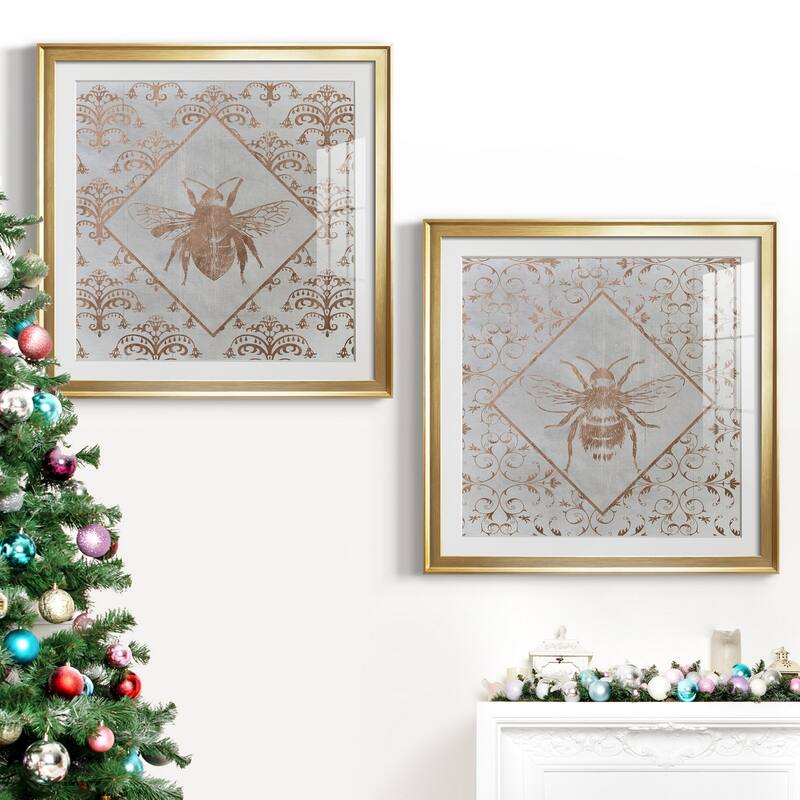 Bee Distressed I Premium Framed Print - Ready to Hang