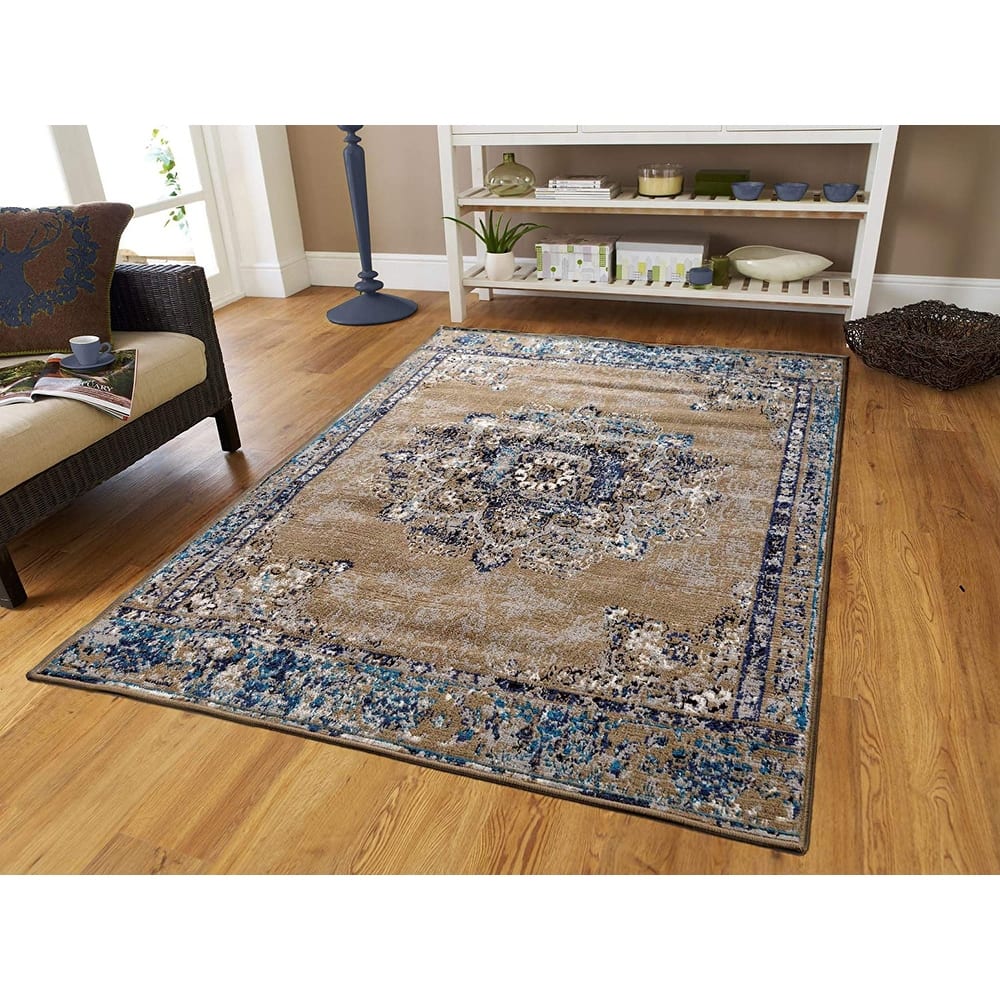 Copper Grove Perushtitsa Distressed Oriental Medallion Area Rug