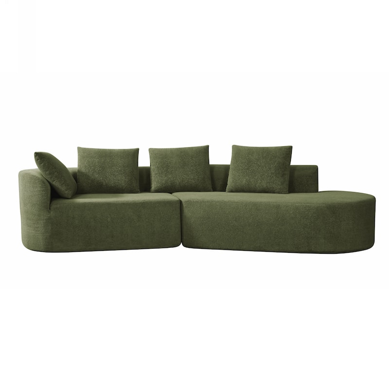 116" Polyester 4-Seater Sofa with High-Density Foam