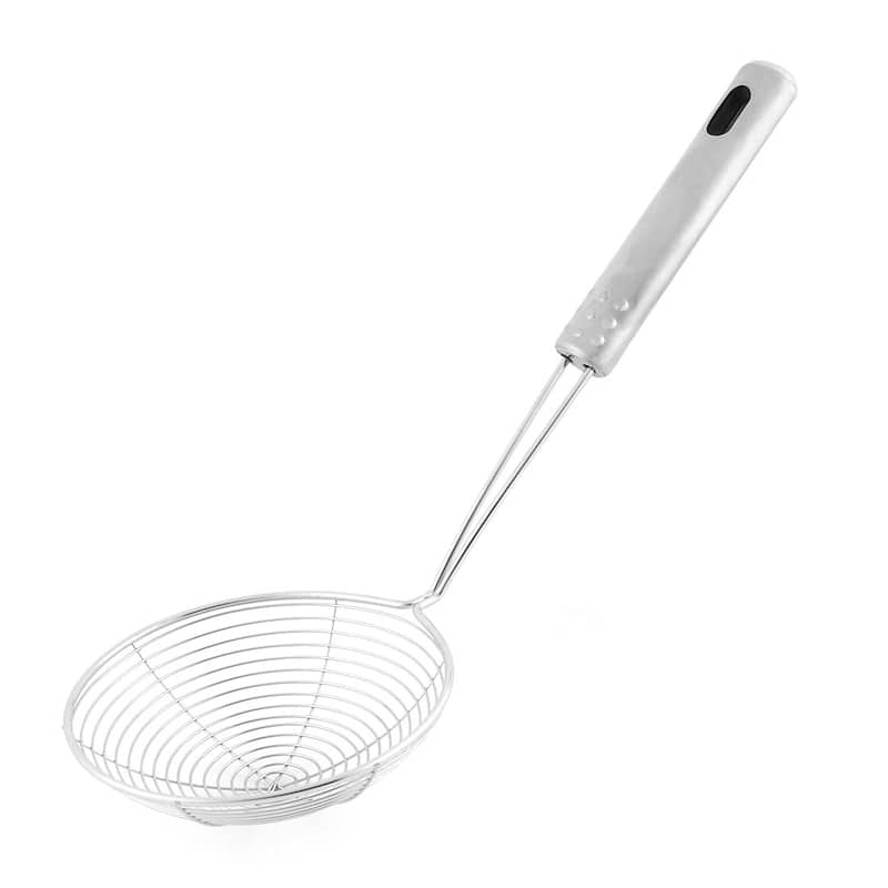 Metal Wire Spiral Mesh Frying Skimmer Strainer Filter Ladle 6 " Dia - 14" x 6" x 1.5"(L*D*Depth)