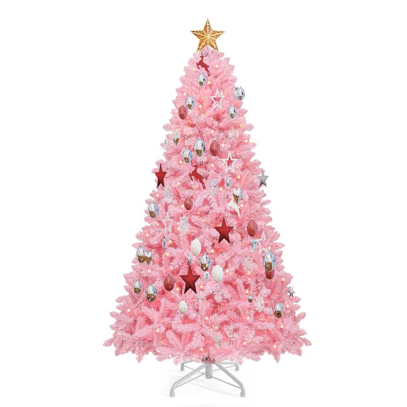 6/7.5 Ft Pink Spruce Artificial Christmas Tree
