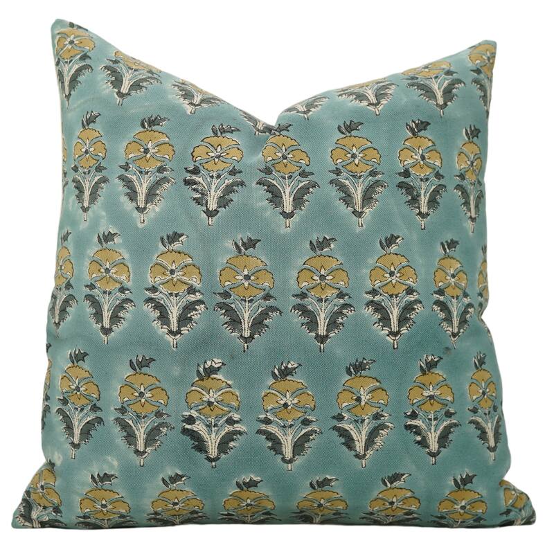 Cotton Bohemian Block print pillow Cover Mormukut - Pillow Covers - 24" x 24"