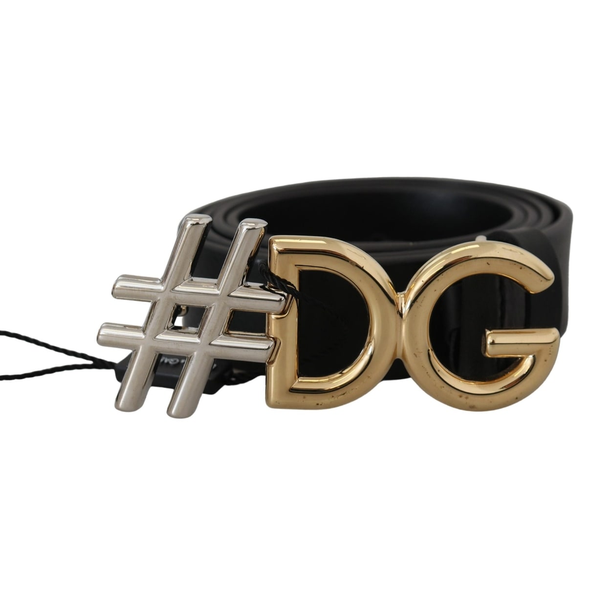 Dolce & Gabbana Black Solid Leather Classic Waist Buckle Women\'s Belt Authentic Dolce & Gabbana Black Patent Leather Belt Silver  main image 3