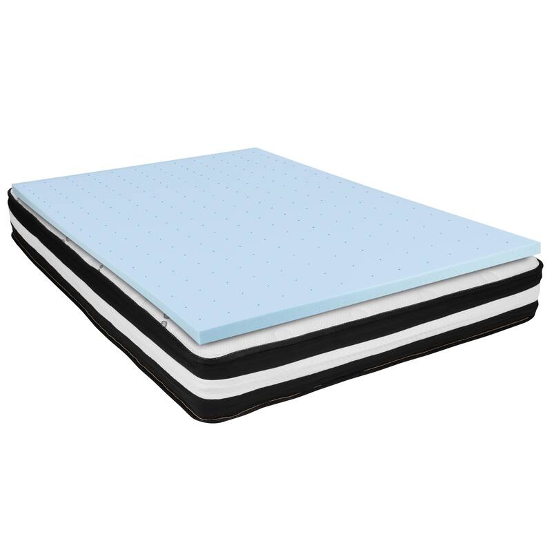 10" Mattress & Gel Memory Foam Topper Bundle Set