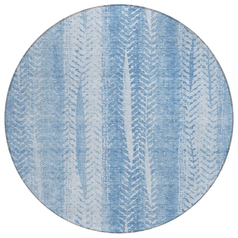 HomeRoots Botanical Leaves Transitional Rectangle Outdoor Rug