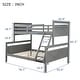 preview thumbnail 4 of 8, Twin Over Full Solid Wood Bunk Bed with Ladder, Safety Guardrail, No Box Spring Need, Perfect for Bedroom Kids, Grey