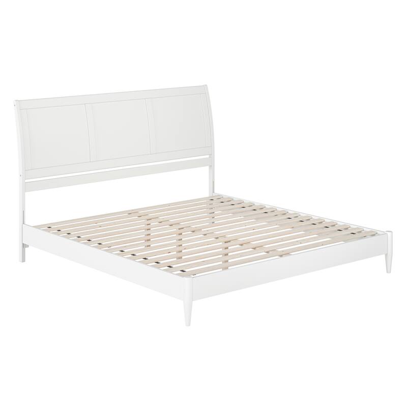 Valencia Solid Wood Low Profile Sleigh Platform Bed