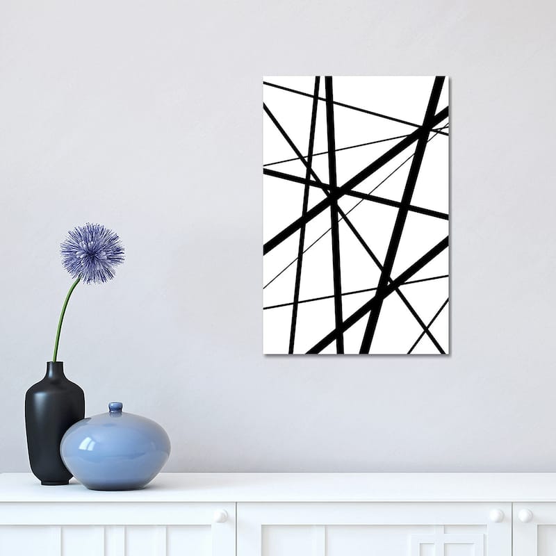 iCanvas "Black And White Geo Lines I" by Urban Epiphany Canvas Print - 18x12x1.5
