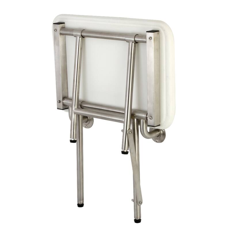 Adascape 22" x 16" Bariatric Wall Mount Folded Shower Seat with Additional Floor Supports