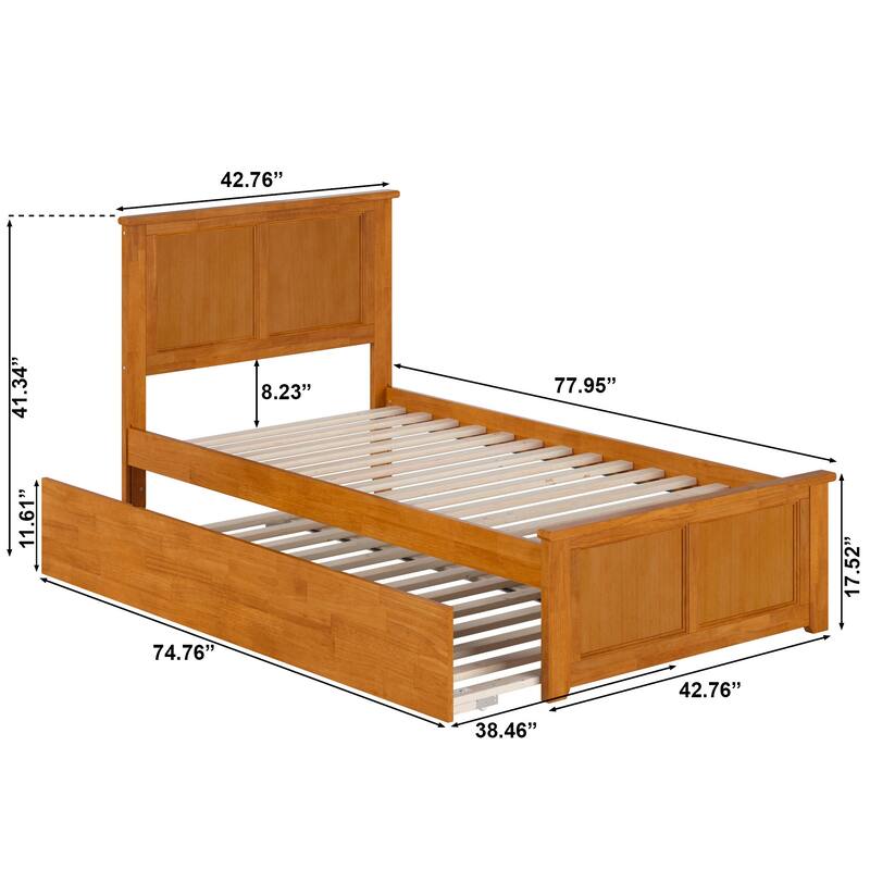 Madison Platform Bed with Matching Footboard and Twin Trundle