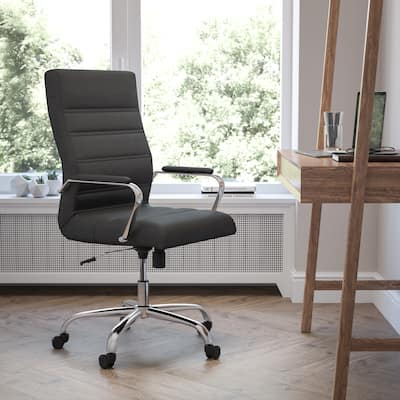 High Back LeatherSoft Executive Swivel Office Chair with Chrome Base
