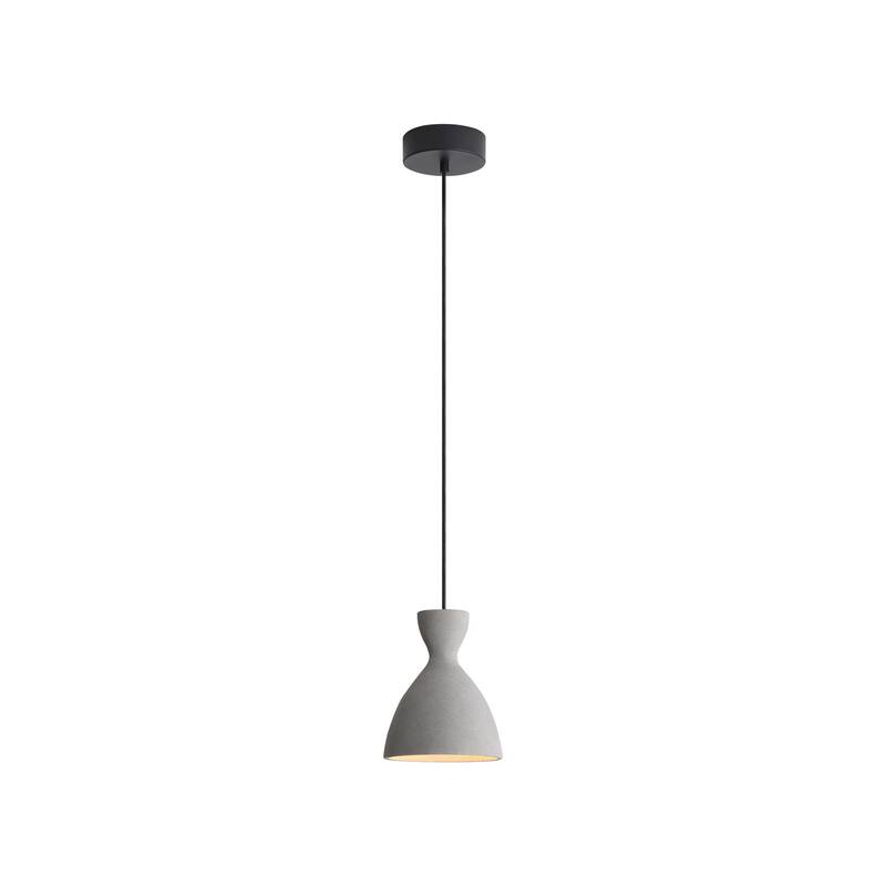 Aethera 7" LED Pendant in Grey Cement - Gold
