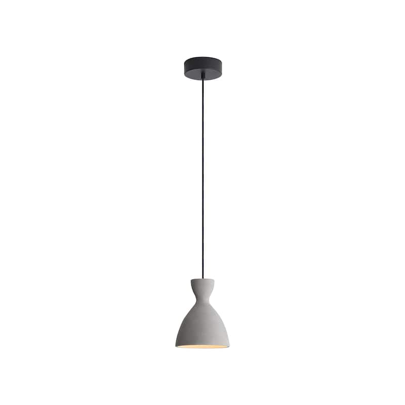 Golden Lighting Aethera 7in Integrated LED Pendant in Grey Cement - Gold