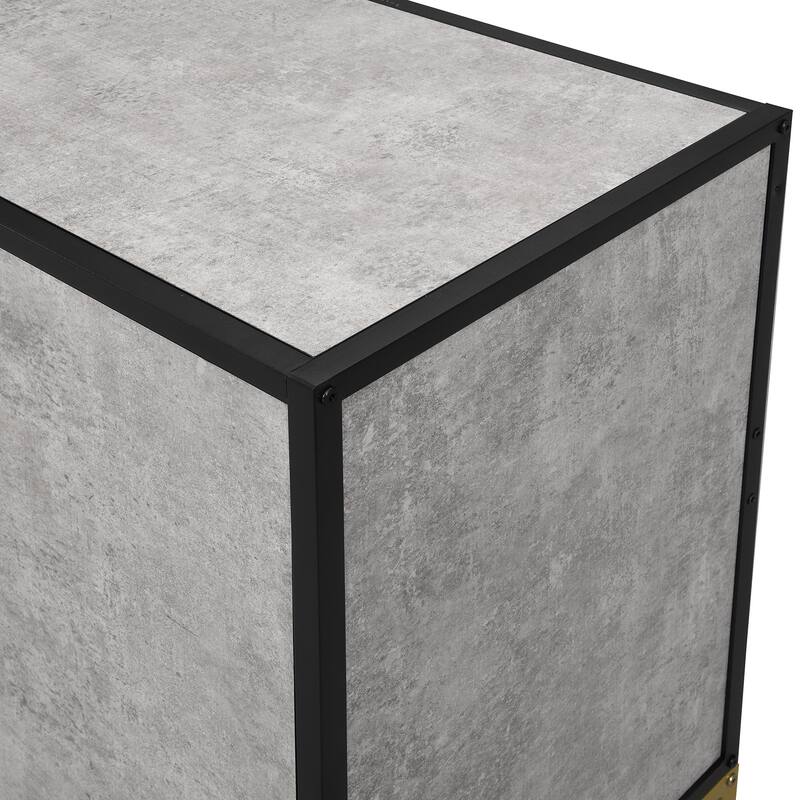 Modern Four-Door Sideboard with Metal Frame and Cross-Leg Base, Ideal for Living Room or Study