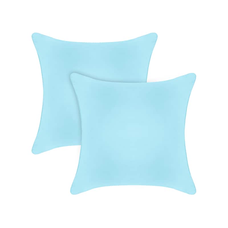 A1HC Pack of 2 Velvet Throw Pillow Covers, Hidden Zipper Closure - 24x24 Inches - Light Blue
