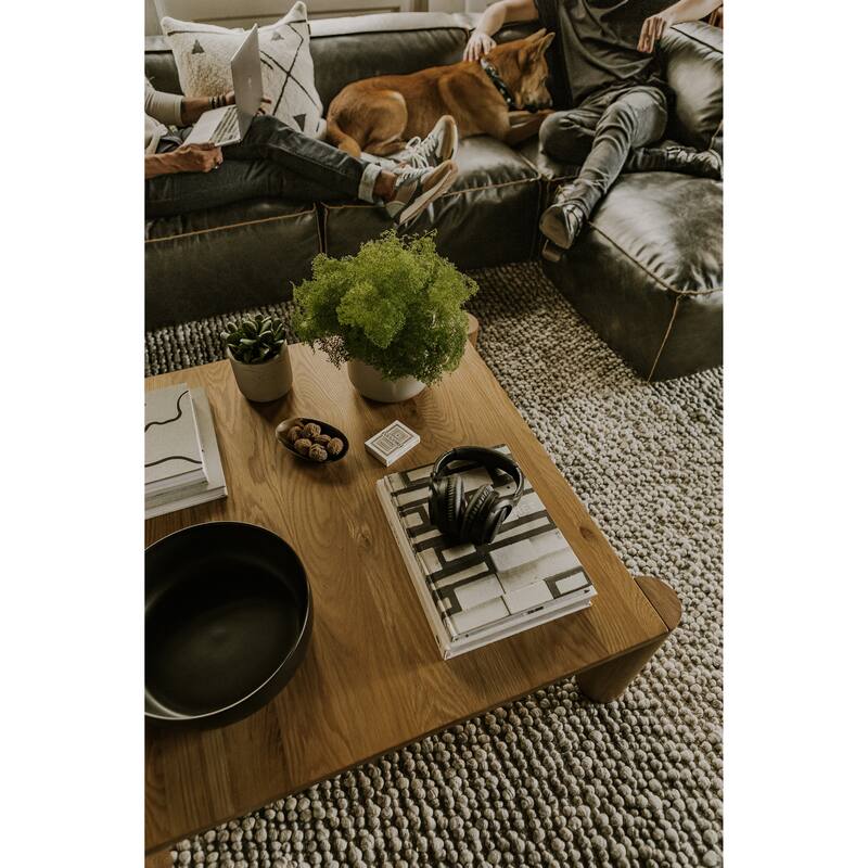 Aurelle Home Posy Modern Solid Oak Coffee Table