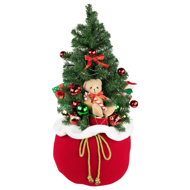 32" LED Lighted Santa's Christmas Gift Sack Decoration