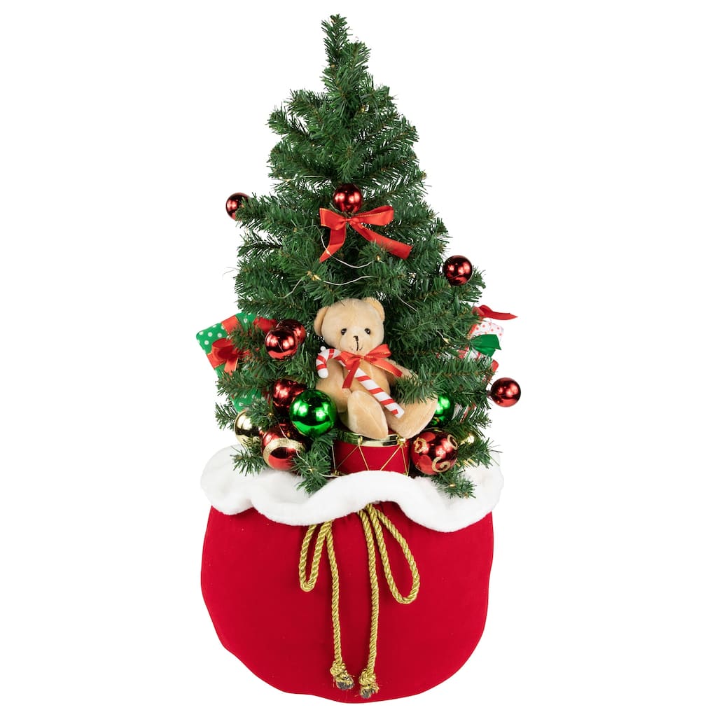 32" LED Lighted Santa's Christmas Gift Sack Decoration