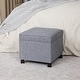 preview thumbnail 63 of 149, Adeco Square Storage Ottoman 17 inch Footstool