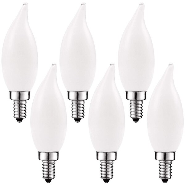 Decorative Candle Base Warm White 2700K Chandelier Bulbs Non-Dimmable pack of 4 Albrillo E12 LED Bulb Candelabra Light Bulbs 6W 60 Watt Equivalent