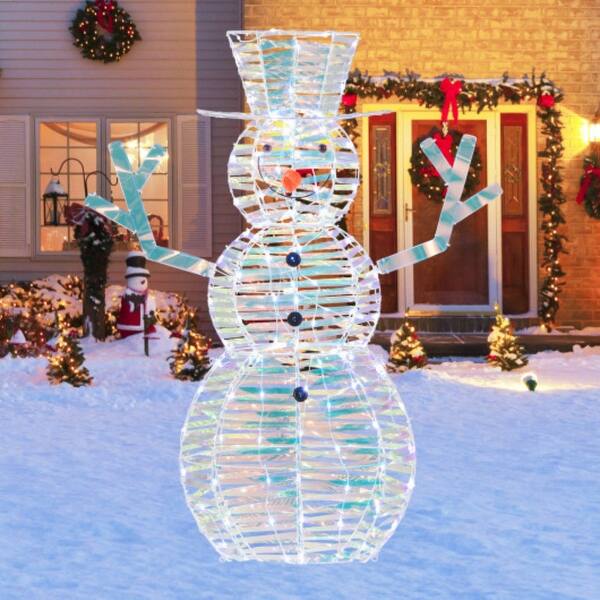 Northpoint Mini 3er Set LED Schneemann Weihnachtsdeko 20cm Hoch Mit 45 Integrierten Kaltweiße LEDs Zusammenfaltbar Für Innen Und Außen